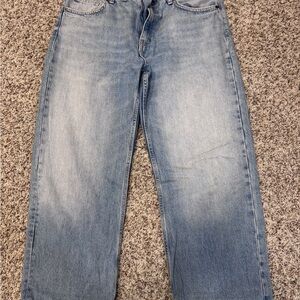 Classic Blue Women’s Wide Leg Crop Jeans